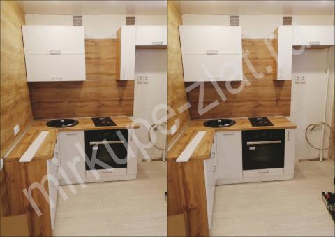 фото: Кухня белая с деревянной столешницей